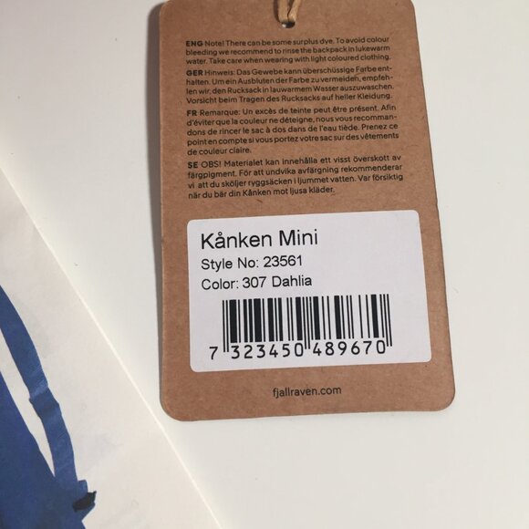 Fjallraven Kanken mini backpack In Dahlia with Poison Apple Patch - Picture 4 of 9